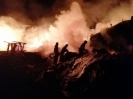 На Киевщине сгорел ангар деревообрабатывающего цеха