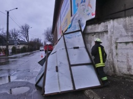 Во Франковске ветер повалил деревья и сорвал билборды