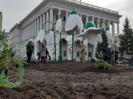 БК сделал селфи с «бетонными» цветами на Майдане. Получился совок