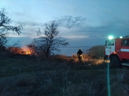 Каховские спасатели ликвидировали плавневый и мусорный пожары