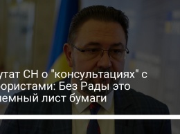 Депутат СН о "консультациях" с террористами: Без Рады это никчемный лист бумаги