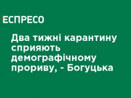 Две недели карантина способствуют демографическому прорыву, - Богуцкая