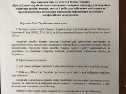 Нардеп от ''ЕС'' подал законопроект об упрощении закупки медтоваров и оборудование для борьбы с коронавируса