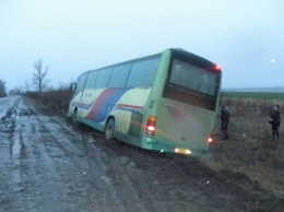 В Луганской области автобус с 30 пассажирами съехал в кювет