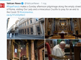 Папа Франциск I вышел в обезлюдевший Рим и помолился в пустой базилике за прекращение пандемии коронавируса. Фото
