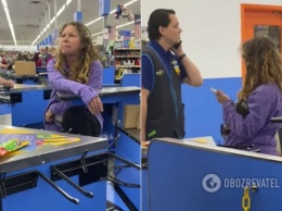 В разгар пандемии коронавируса женщина плевала и кашляла на работников супермаркета. Видео