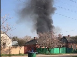 В частном секторе Харькова произошел масштабный пожар