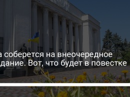 Рада соберется на внеочередное заседание. Вот, что будет в повестке дня