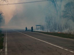 Засуха и ветер не дают потушить пожар в Чернобыльской зоне - ГСЧС