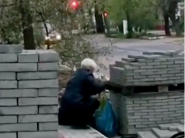В центре Николаева женщина крала тротуарную плитку - соцсети