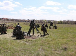 В Кривом Роге военная часть 3011 Национальной гвардии Украины проводит учебные стрельбы минометной батареи