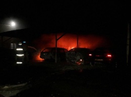 В Запорожской области на автостоянке сгорели 9 машин