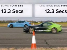 Пользователей сети впечатлило видео дрэга Toyota Supra с BMW M4