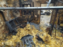 В Громовке на Херсонщине сгорела солома в хозпостройке