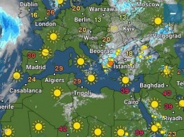 Западная Европа и Африка изнывают от жары, пока Украина мерзнет по ночам. Карта