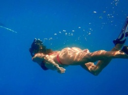 Супермодель Алессандра Амбросио в бикини поплавала с дельфинами