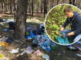 В Киеве парень вынес из леса 2,5 тонны мусора: просто брал с собой пакетик (видео)