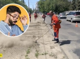 В Одессе подняли на смех коммунальщиков: косили невидимую траву (видео)