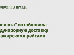 "Укрпошта" возобновила международную доставку пассажирскими рейсами