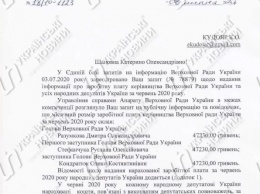 Стала известна июньская зарплата руководства Верховной Рады Украины. Документ