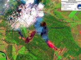 Масштабный пожар леса на Луганщине показали из космоса