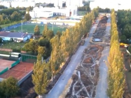 Реконструкцию парка Победы сняли с высоты (видео)