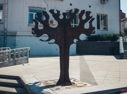 В Днепре на Короленко установили металлическое дерево