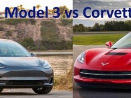 Tesla Model 3 обогнала бензиновый Corvette Z51 в заезде по драг-рейсингу