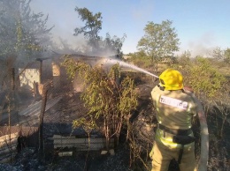 На Днепропетровщине пламя уничтожило хозяйственные постройки