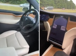 Водитель Tesla бросил руль и сел на пассажирское сиденье (ВИДЕО)