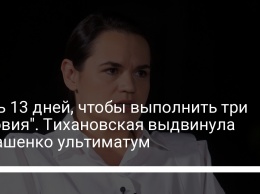 "Есть 13 дней, чтобы выполнить три условия". Тихановская выдвинула Лукашенко ультиматум