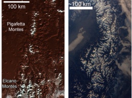 На Плутоне нашли ледяные вершины из метана. Фото