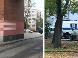 В Бресте милиция приехала закрашивать нафотошопленные флаги