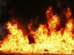 В Запорожской области загорелась хозпостройка с газовым баллоном внутри