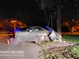 В Кривом Роге автомобиль Toyota на еврономерах снес электроопору, водитель исчез