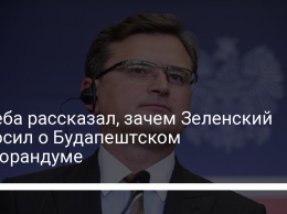 Кулеба рассказал, зачем Зеленский спросил о Будапештском меморандуме