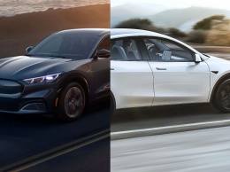 Электрический Tesla Model Y сразился в драге против Ford Mustang (ВИДЕО)