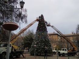 В Запорожье начали устанавливать главный новогодний атрибут (ФОТОФАКТ)