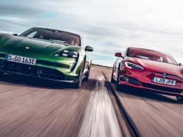 Драг-рейсинг: электрический Porsche Taycan Turbo S против Tesla Model S