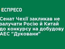 Сенат Чехии призвал не привлекать Россию и Китай к конкурсу на достройку АЭС "Дукованы"