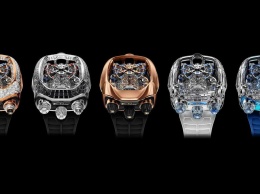 Часы копией мотора Bugatti Chiron покрыли бриллиантами