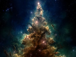 NASA показало похожее на новогоднюю елку скопление звезд