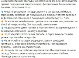 Не пить, не курить и залить водой. Украинцам рассказали о правилах выбора и использования пиротехники