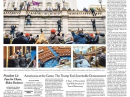 "Шайка Трампа вторглась в Капитолий". С какими первыми полосами вышли сегодня американские газеты. Фото