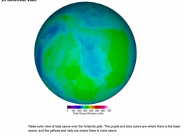Над Антарктикой затянулась гигантская озоновая дыра