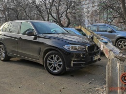 В Днепре на Запорожском шоссе ветка повалила столб на Renault, Chevrolet и BMW