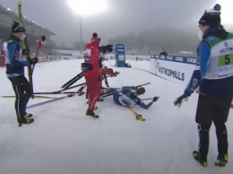 Российский лыжник Большунов отлупил финна палками на этапе кубка мира
