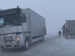 Огромная пробка на трассе Киев-Чоп - спасатели вытаскивали фуры (ВИДЕО)