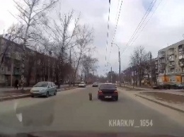 В Харькове у машины на ходу отвалилось колесо (видео)