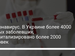 Коронавирус. В Украине более 4000 новых заболевших, госпитализировано более 2000 человек